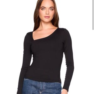 NWT Susana Monaco Asymmetrical Black Top